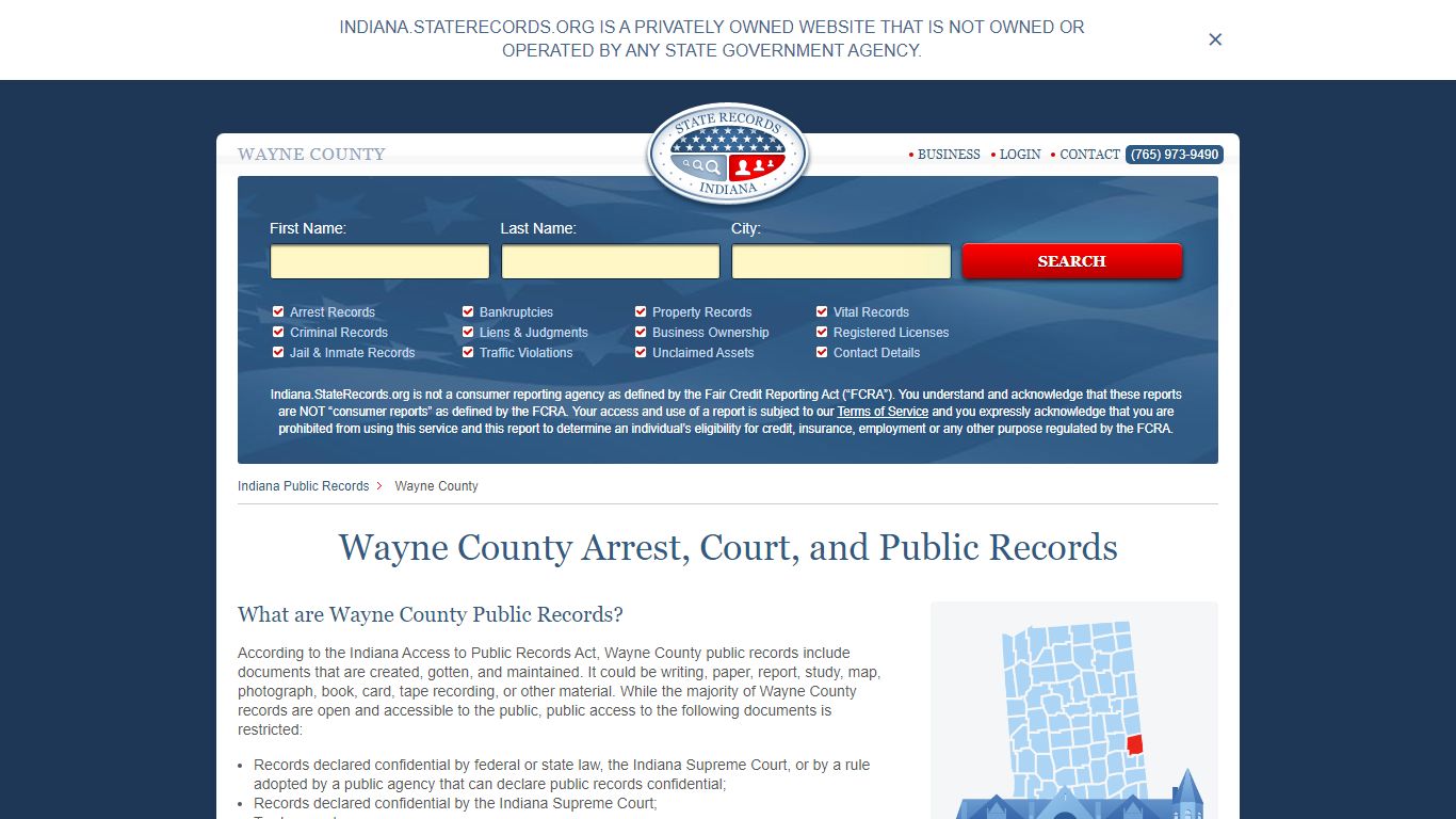 Wayne County Arrest, Court, and Public Records