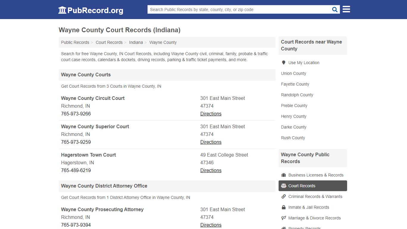 Free Wayne County Court Records (Indiana Court Records)